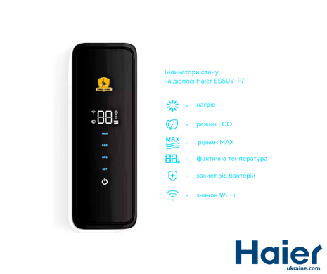 Електричний водонагрівач Haier Плоский Slim ES80V-F7 Wi-Fi 6